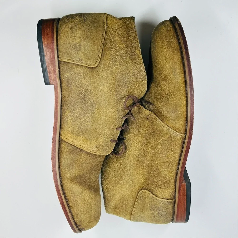 Nisolo Suede Leather Chukka Boots Men's 12 Casual Comfort Lace Up Preppy Tobacco